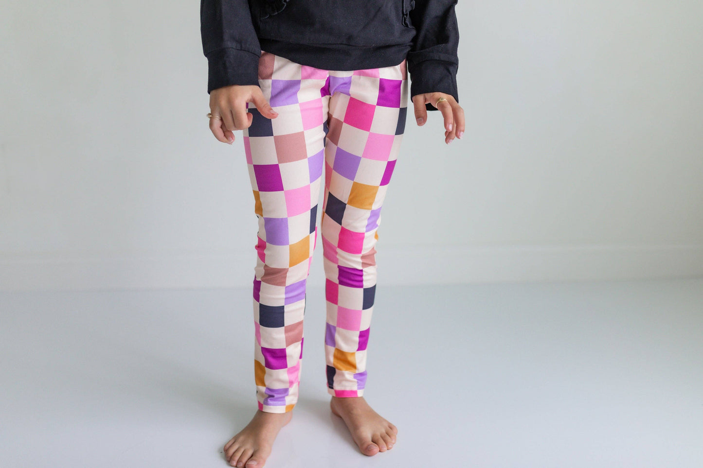 Kids Ruffle Hoodie & Checkered Legging Set