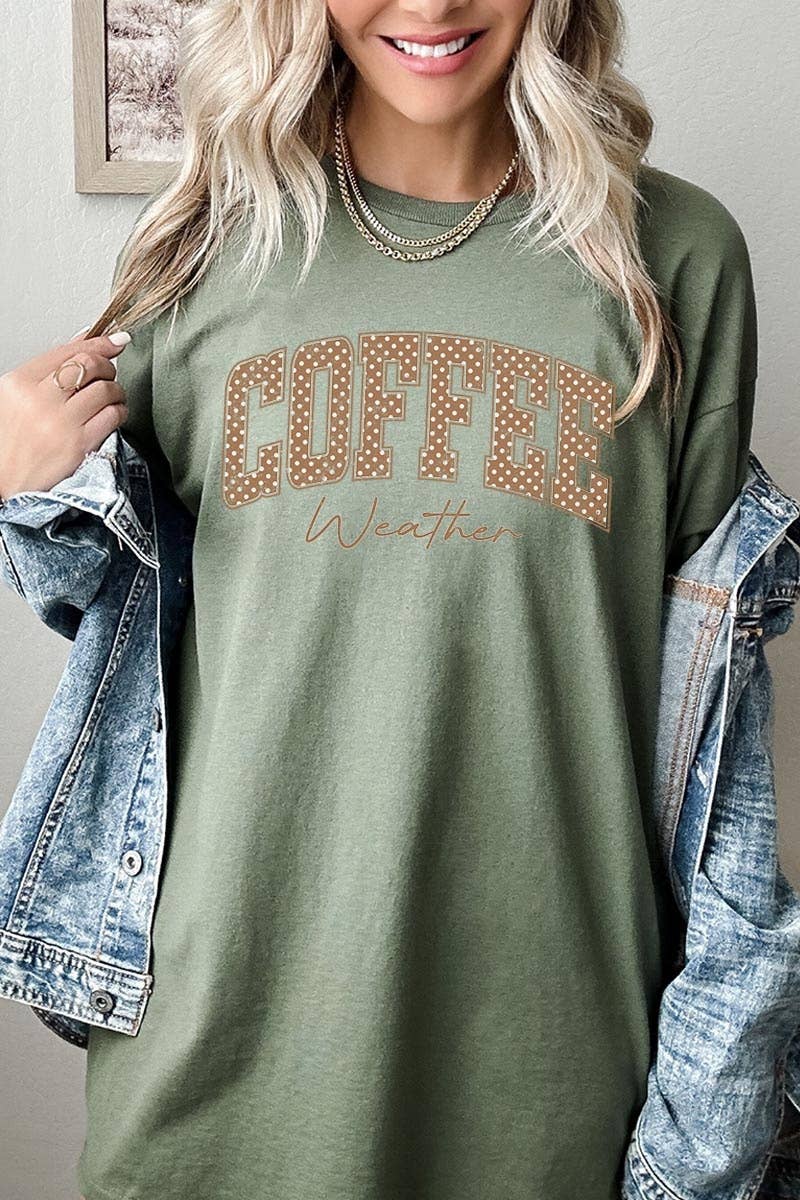 Graphic — Polka Dot Coffee Weather in Green