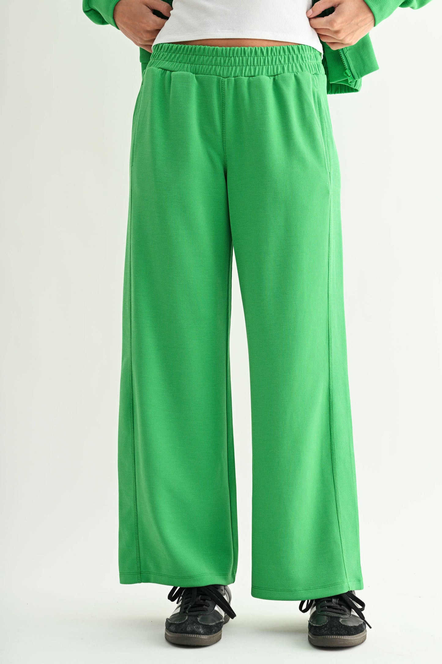 Mono B Luxe Ribbed 2-Piece Set in Green