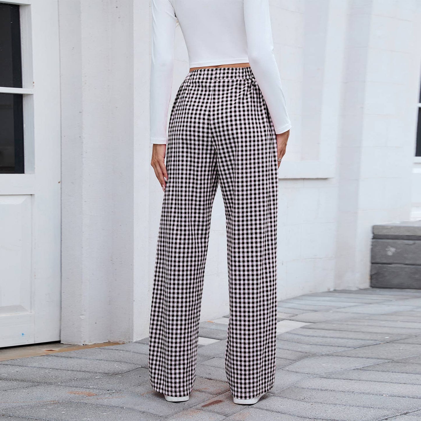 Checkered Pants in Black