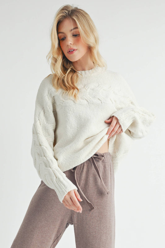 LARGE - Elaine Sweater in White