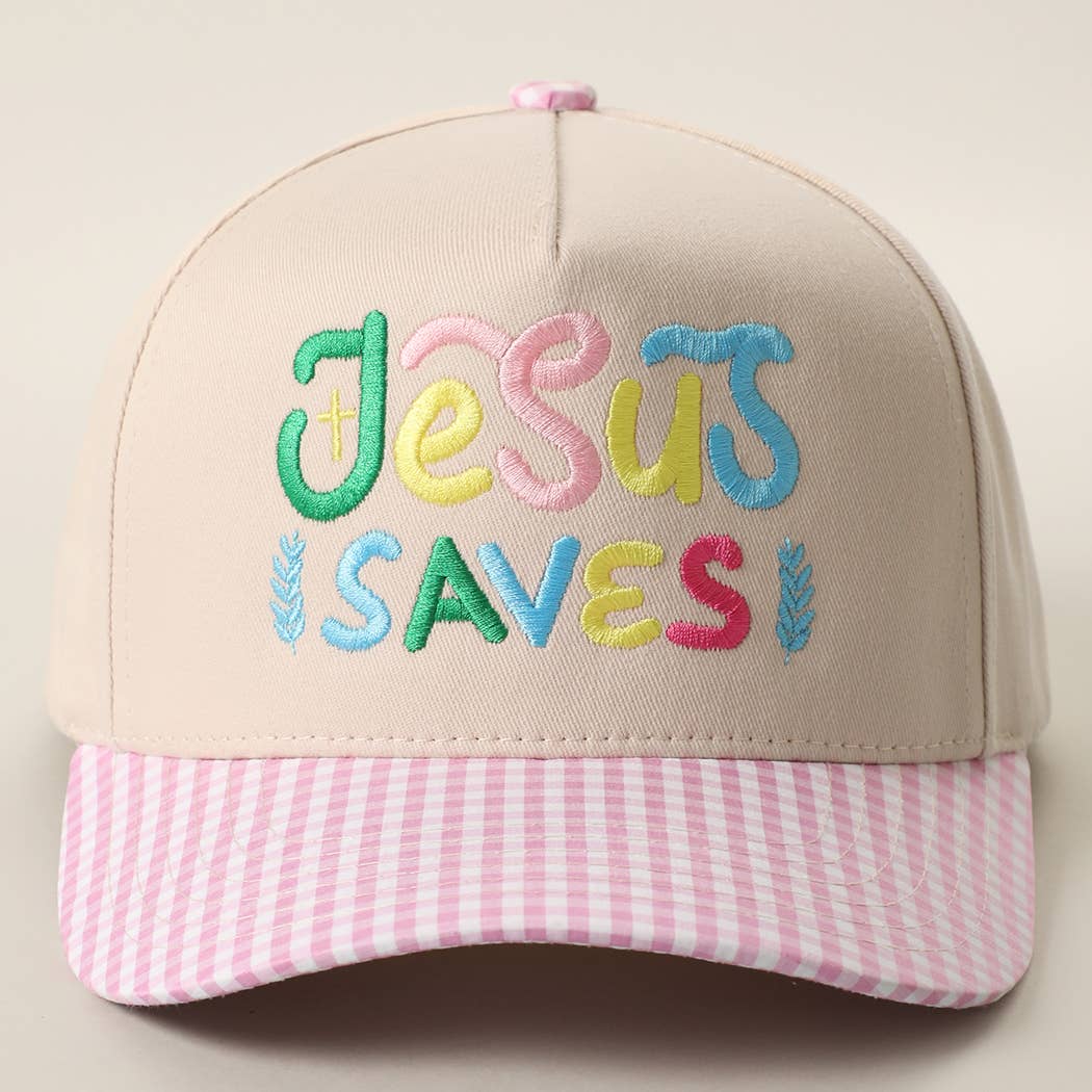 Trucker Hat - Jesus Saves in Pink
