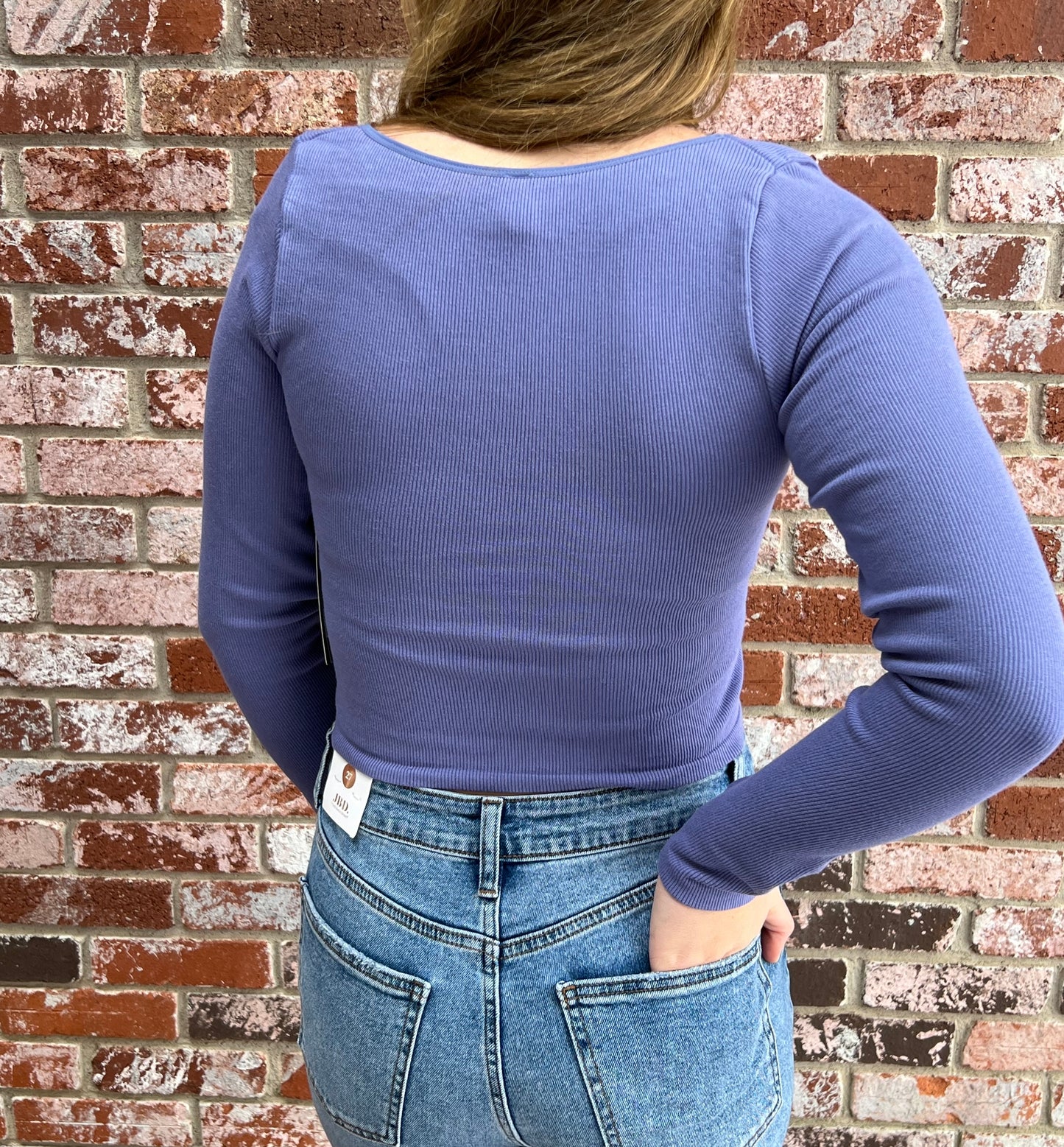 Square Neck Long Sleeve in Violet