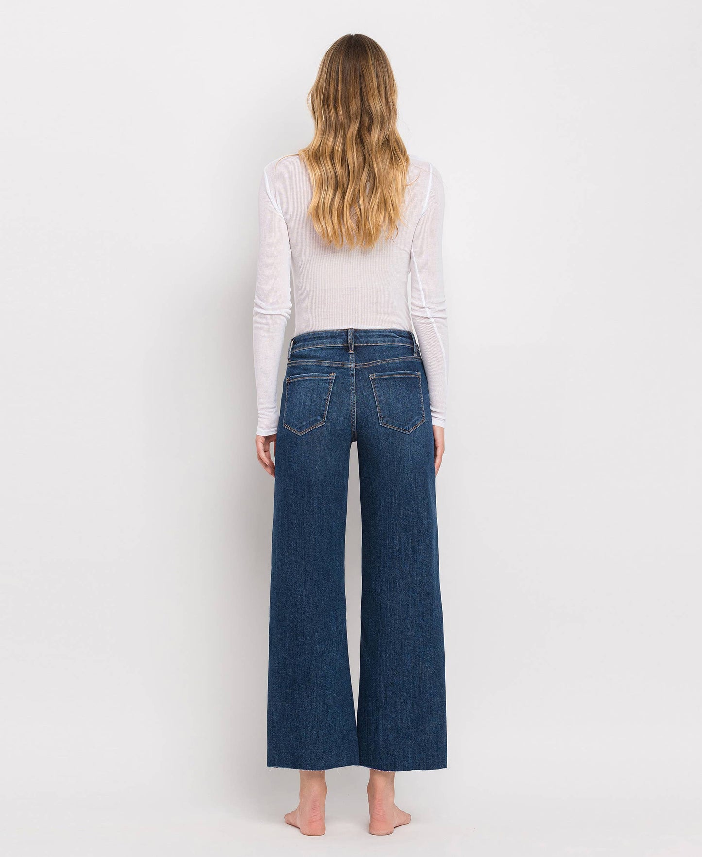 Tummy Control Mid Rise Wide Leg Denim