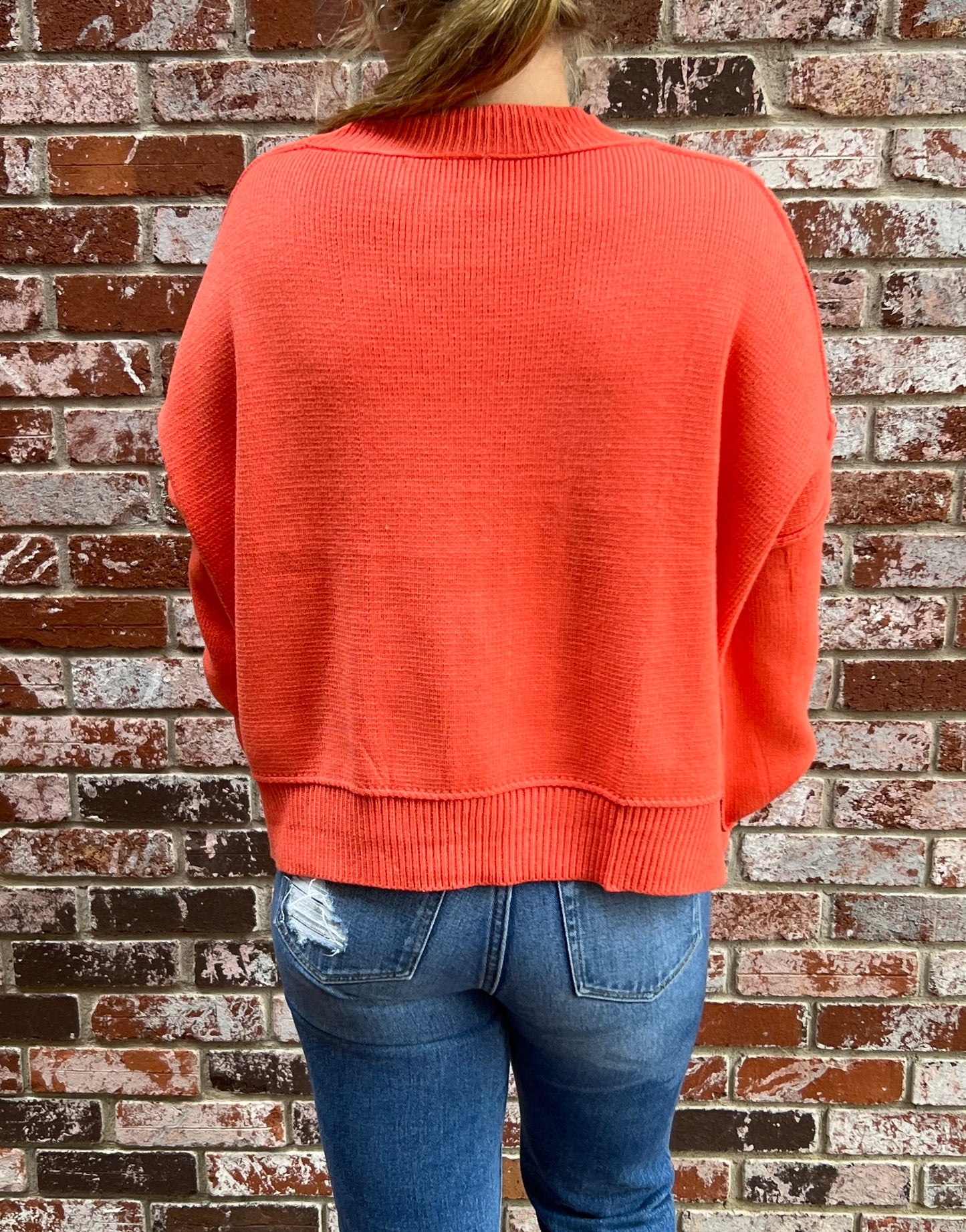 Autumn Orange Crop Sweater