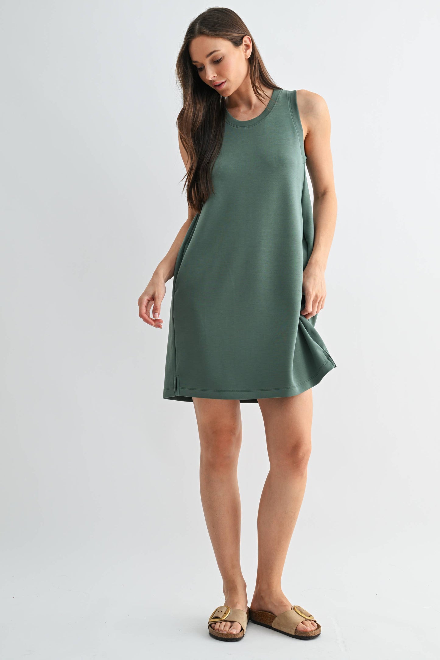 Laguna Scuba Dress in Green