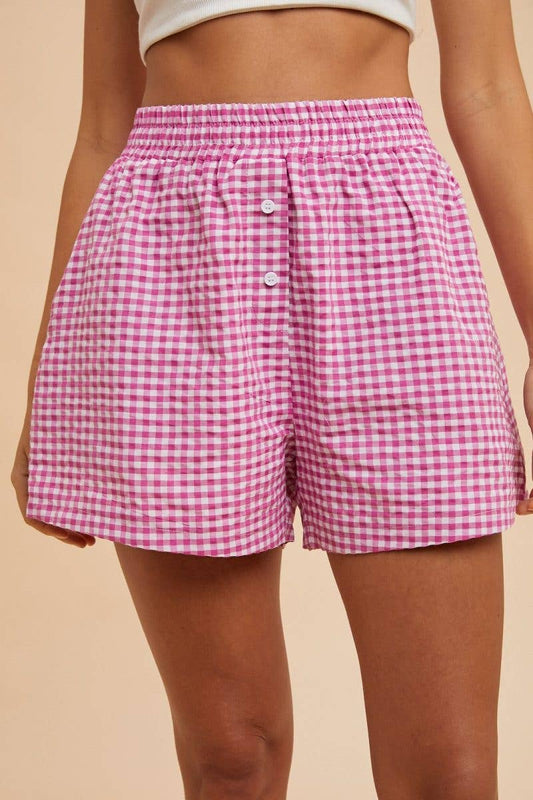 Gingham Boxer Shorts in Pink