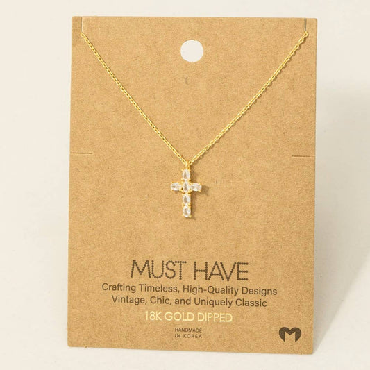 Cross Pendant Necklace in Gold