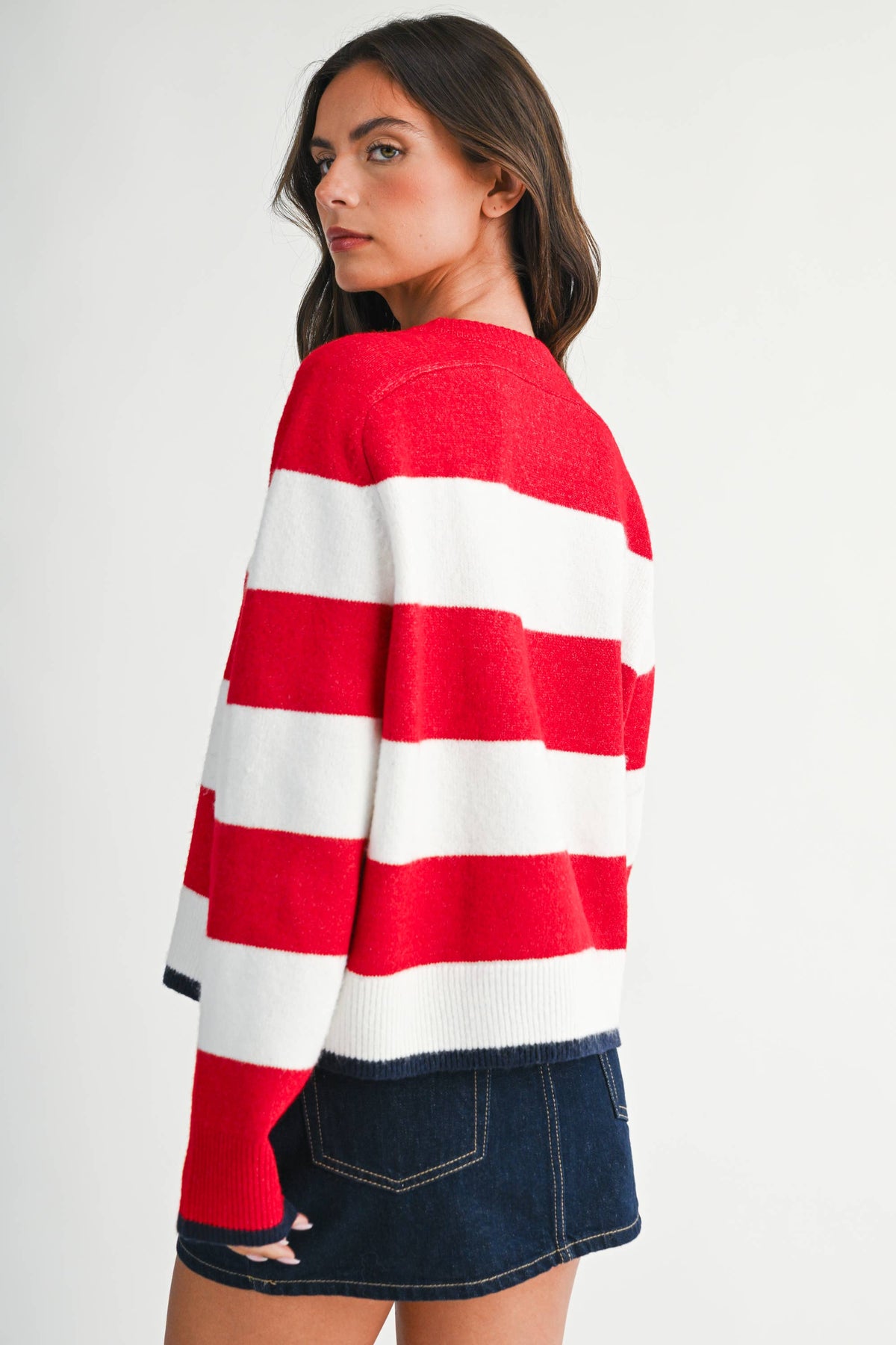 Coastal Stripe Sweater in Red