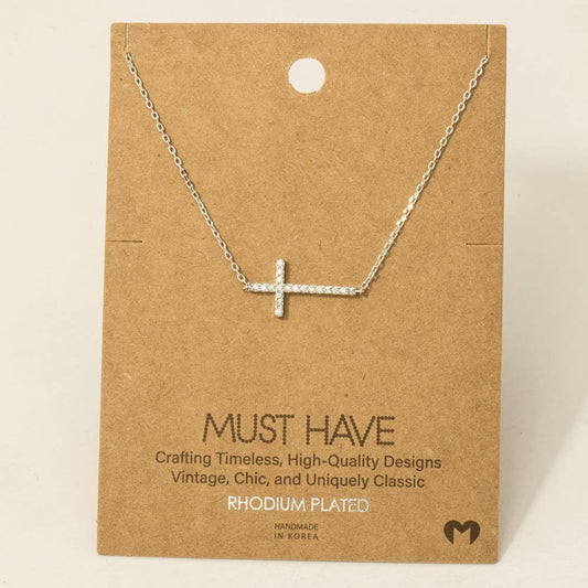 Cross Necklace in Silver