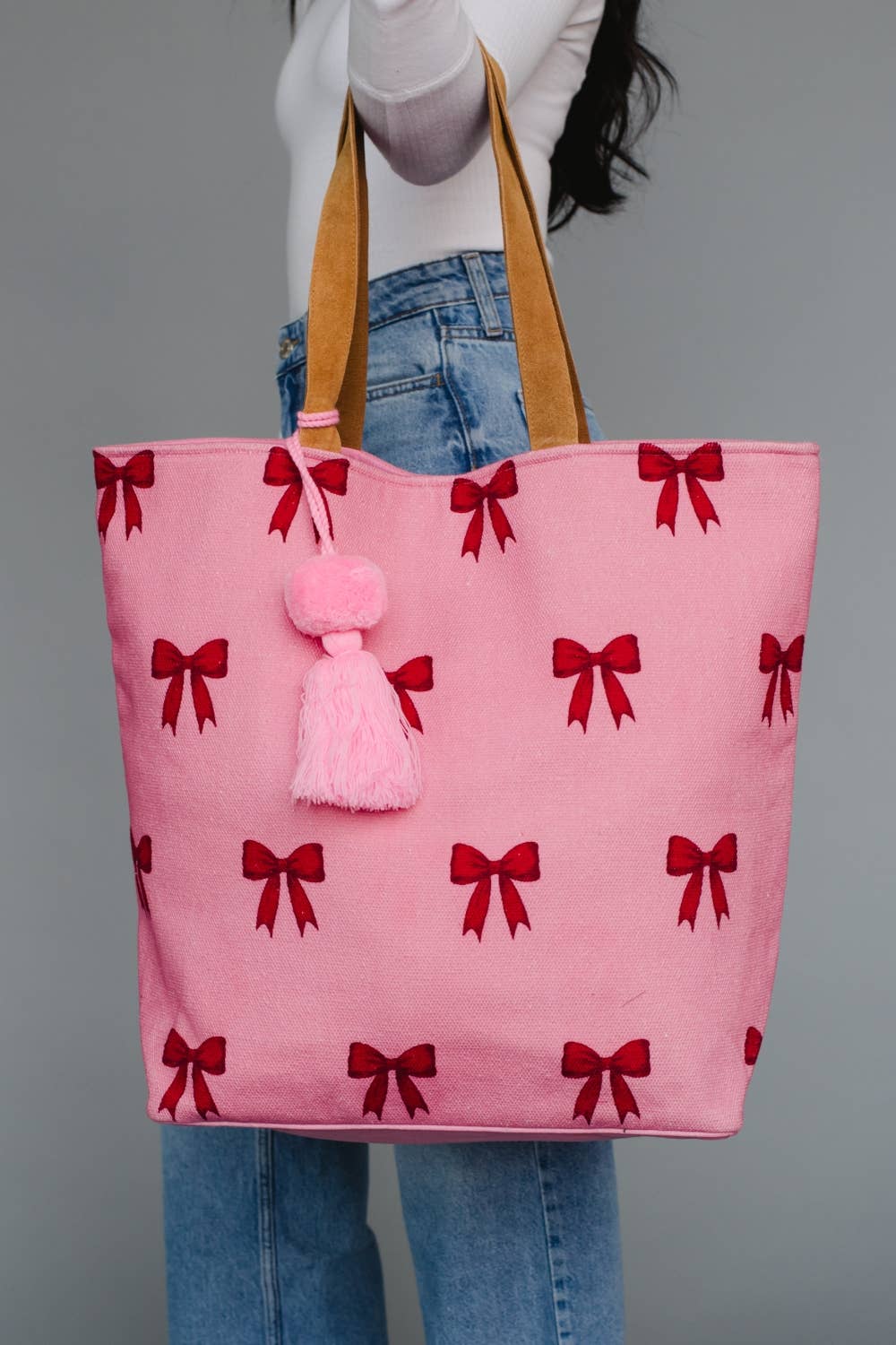 Pink & Red Bow Tote