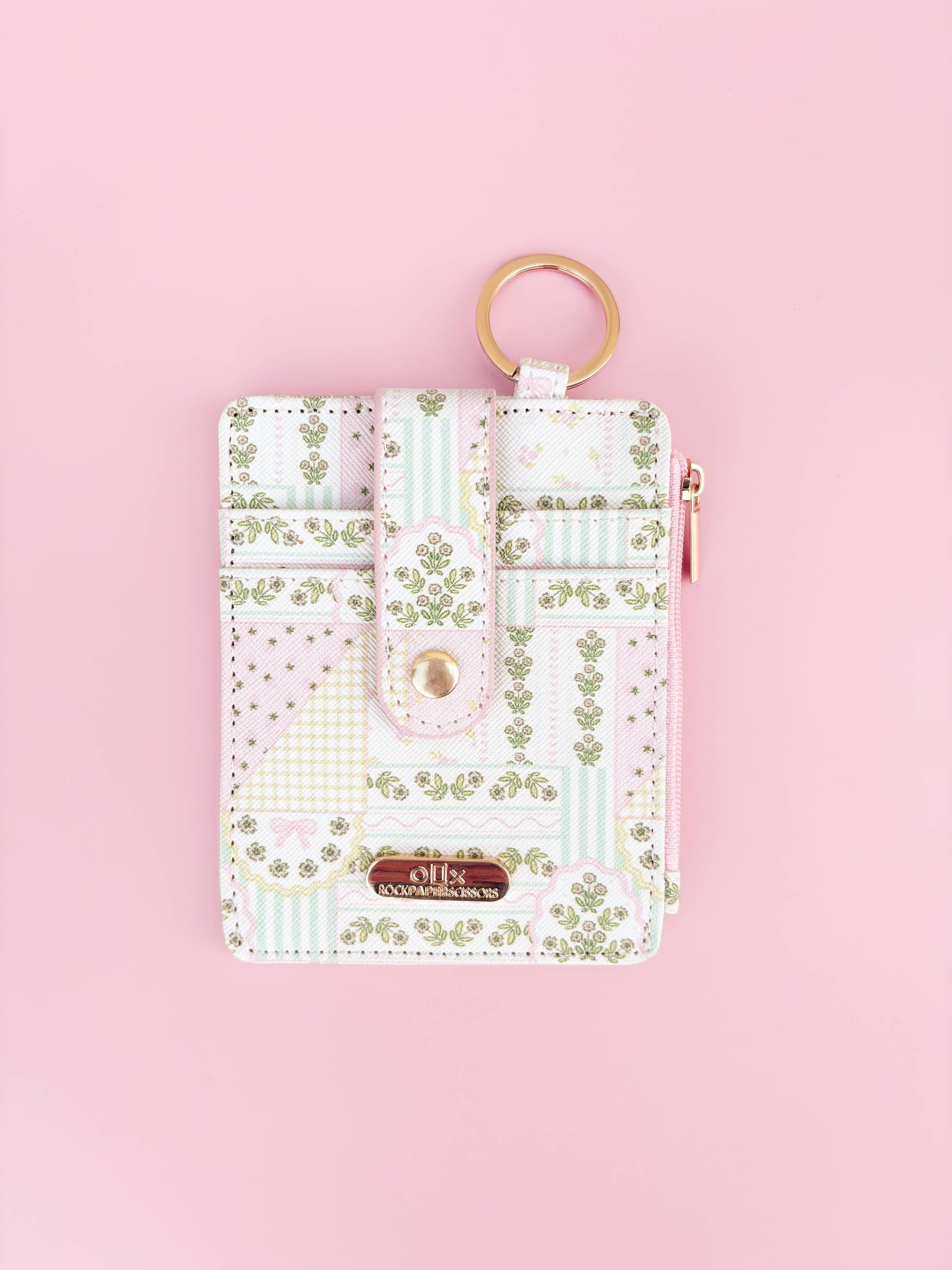 Patchwork Floral Keychain Wallet