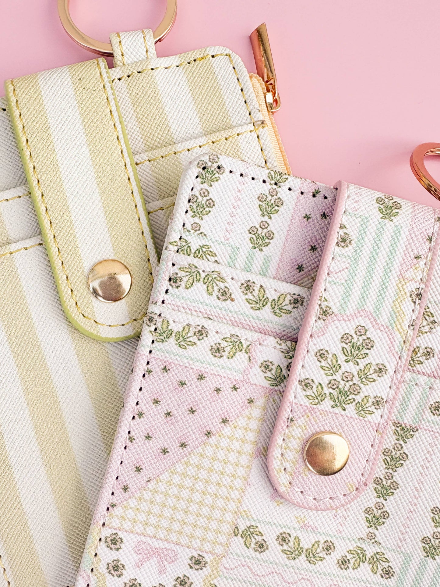 Patchwork Floral Keychain Wallet