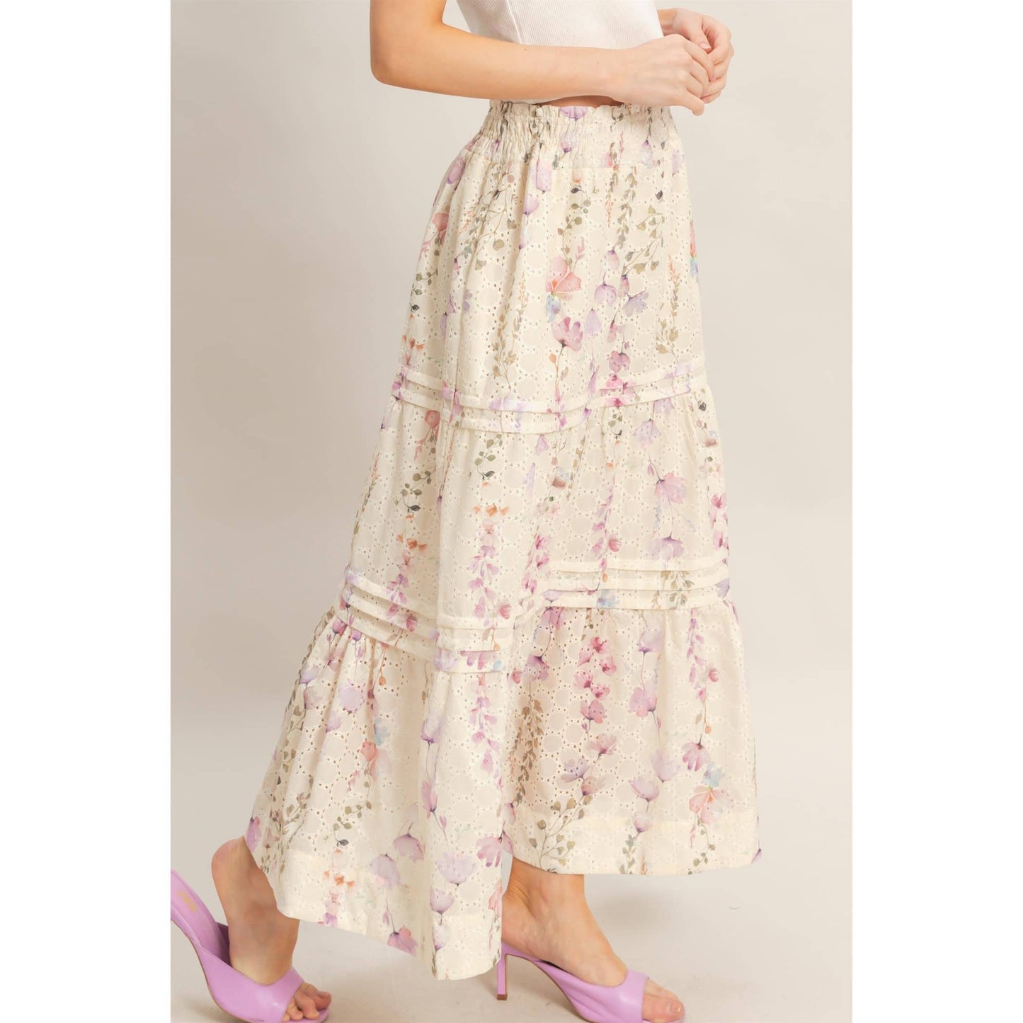 Floral Smocked Skirt