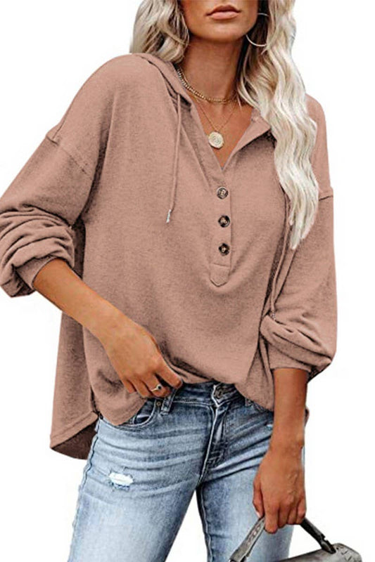 Casual Loose Hoodie in Khaki