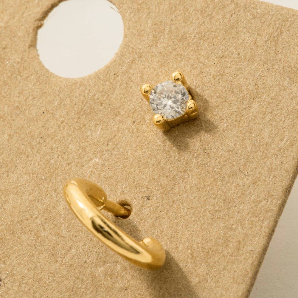 4-Piece Mini Stud Earrings in Gold