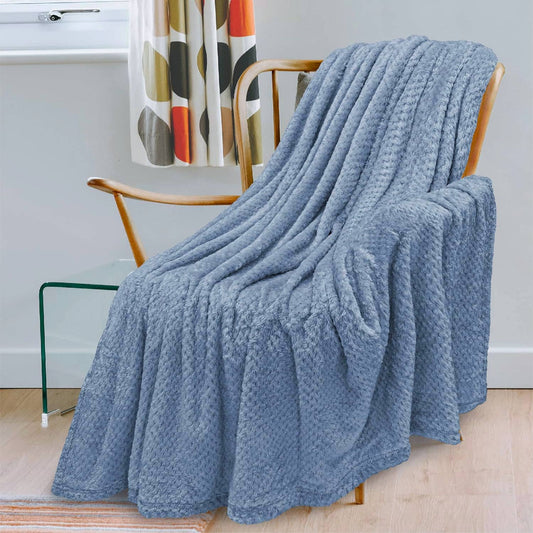 DOORBUSTER - Textured Cozy Blanket in Blue