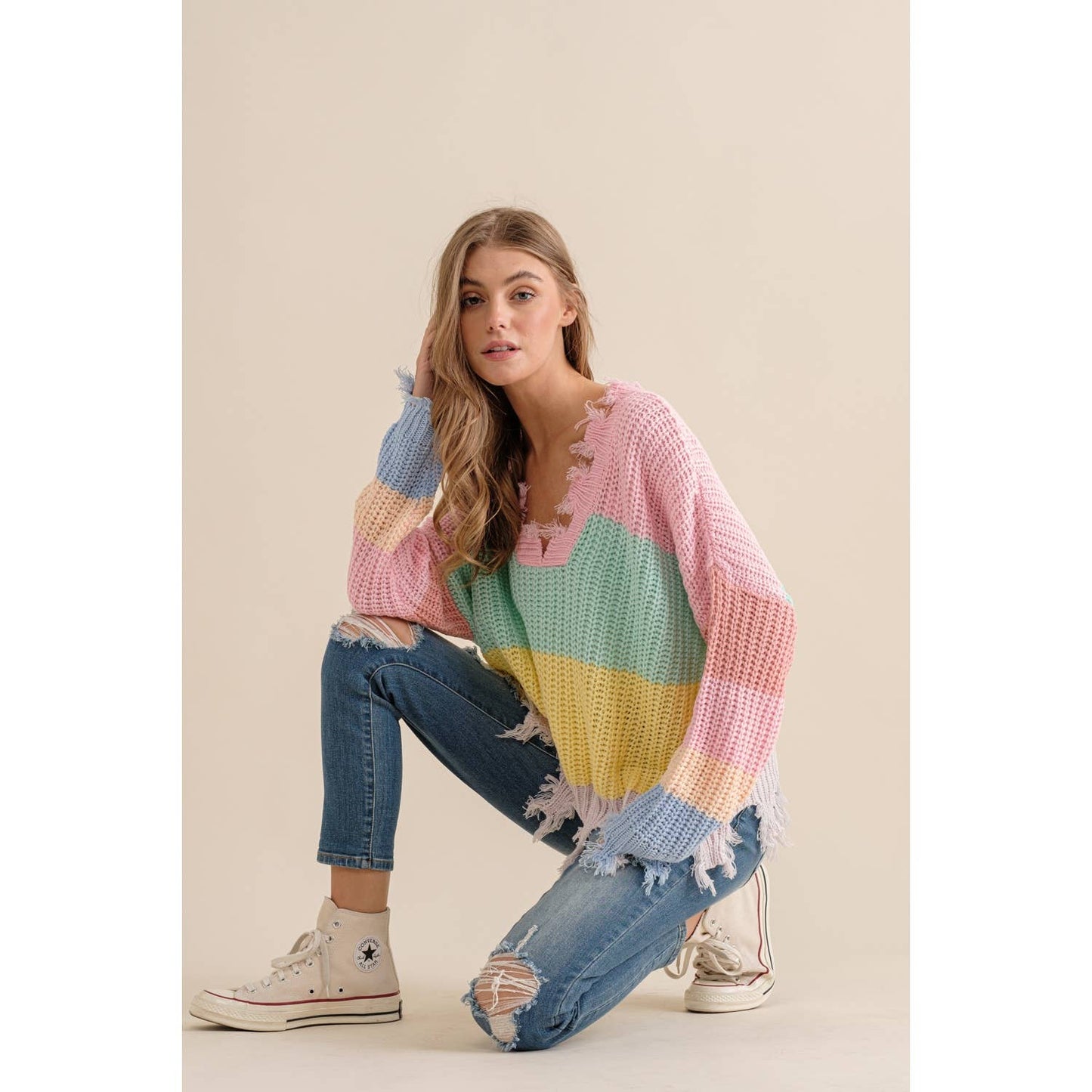 Colorblock Pullover Sweater
