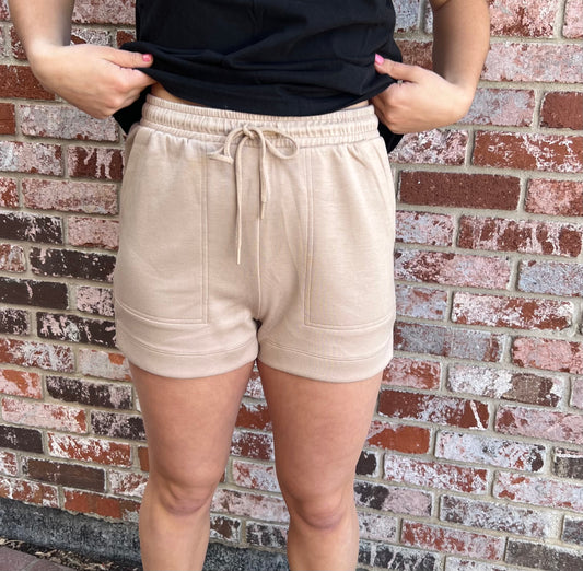 Comfort Sweat Shorts in Taupe