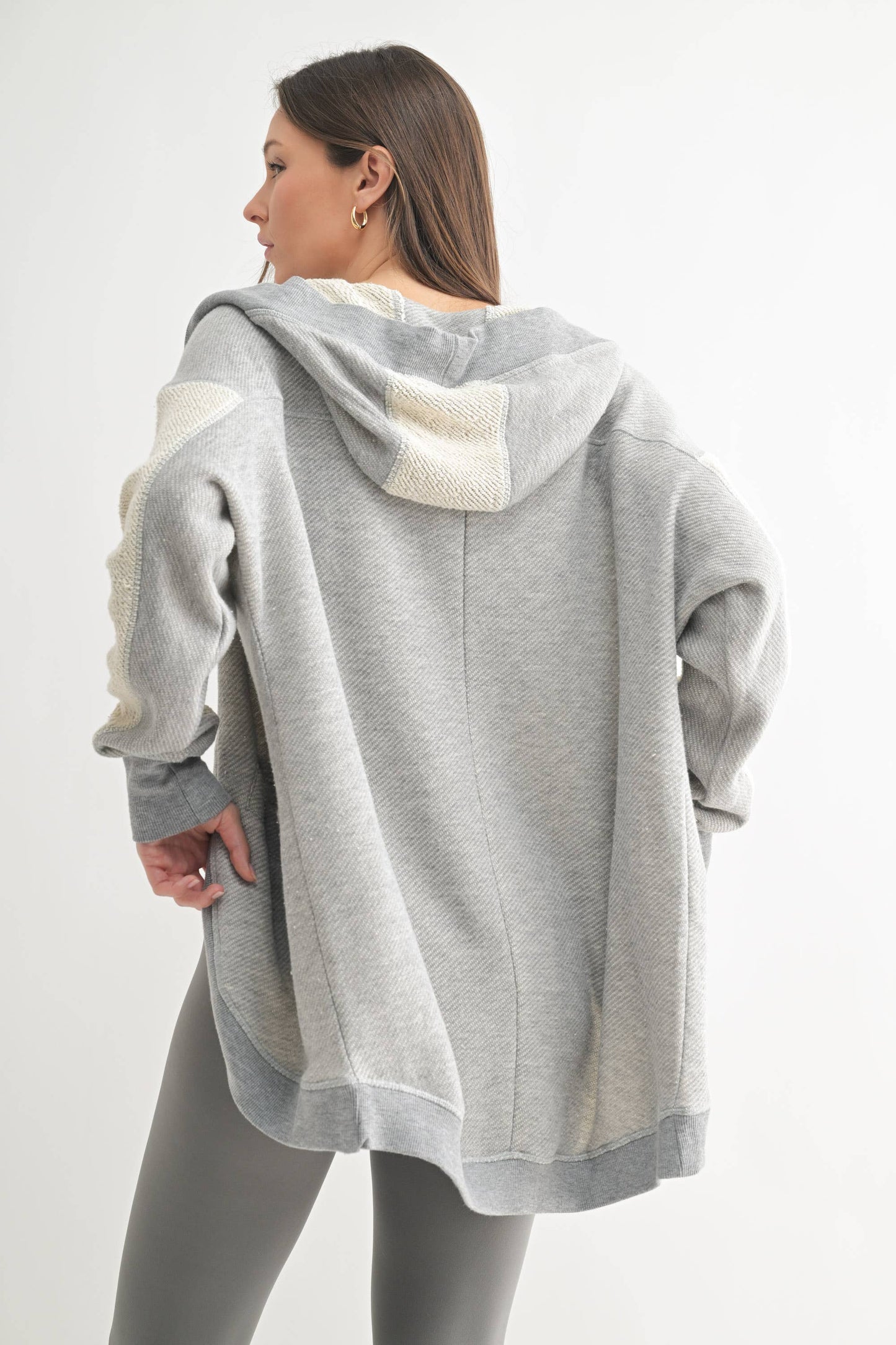 Driftwood Hooded Cardigan in Heather Grey