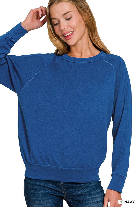 Soft Scuba Sweatshirt in Light Navy