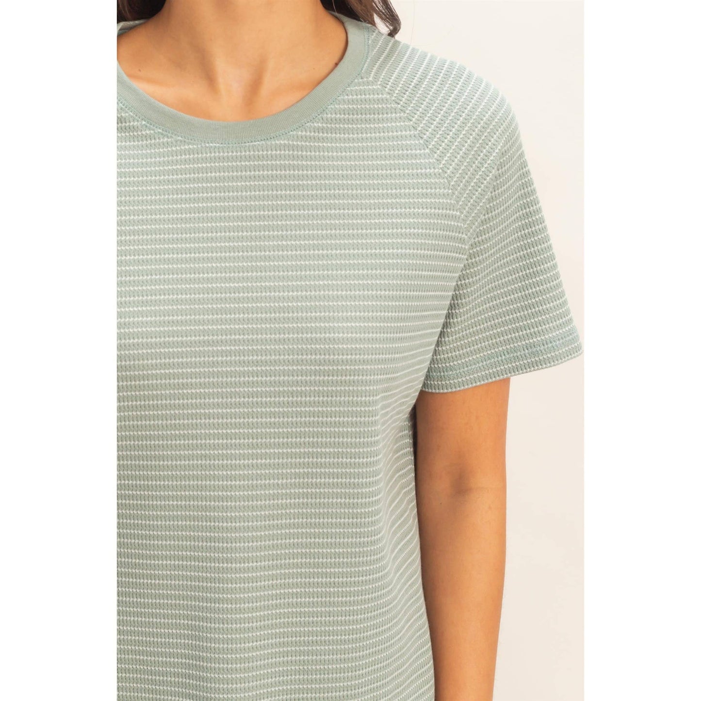 Striped Raglan Top in Cream
