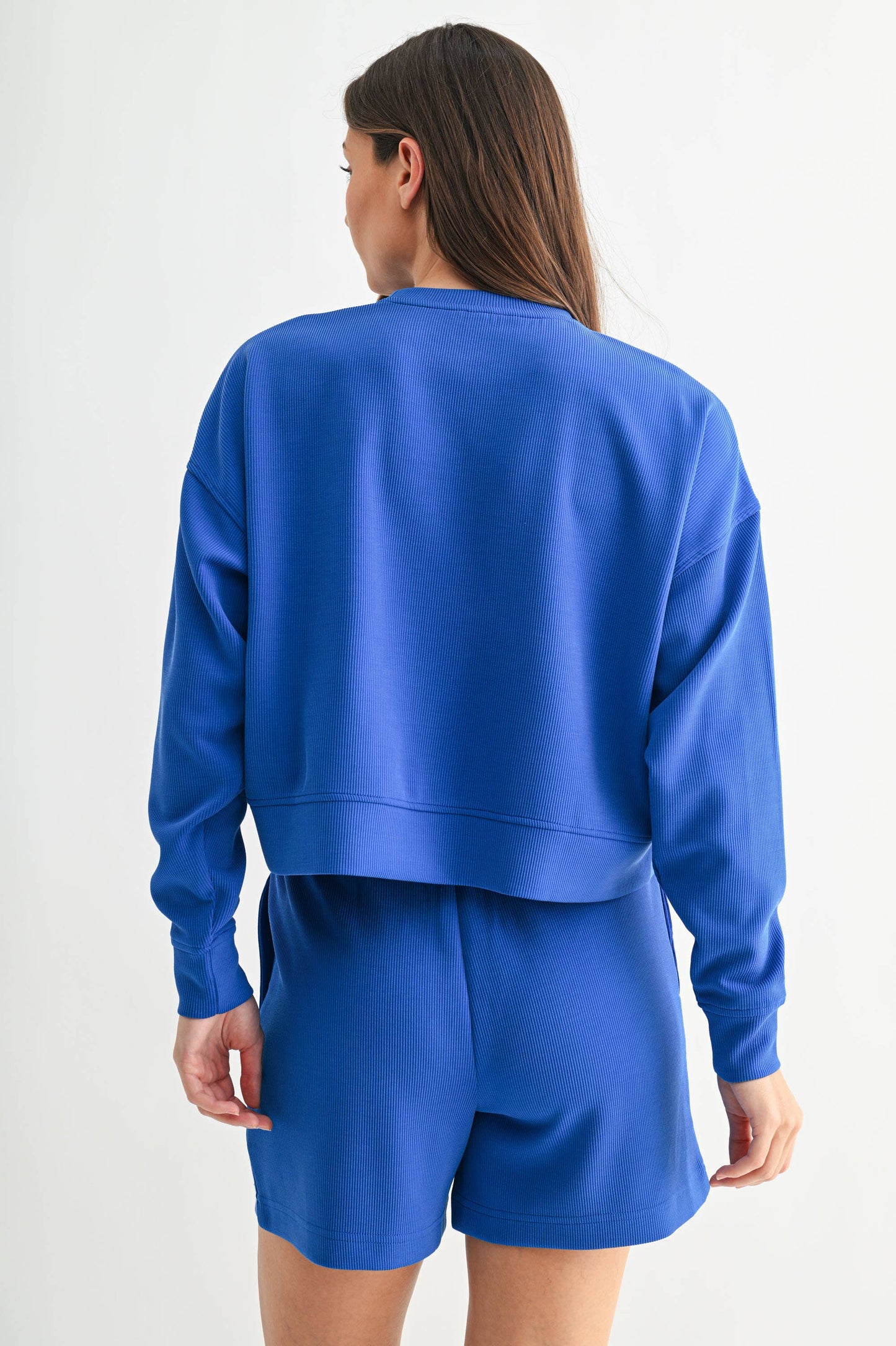 Mono B Luxe Ribbed 2-Piece Set in Deep Indigo