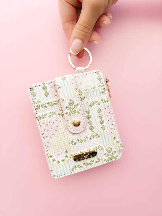 Patchwork Floral Keychain Wallet