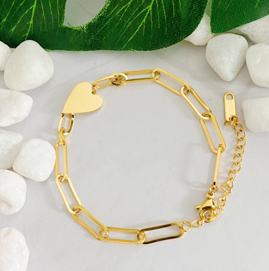 Heart Chain Link Bracelet