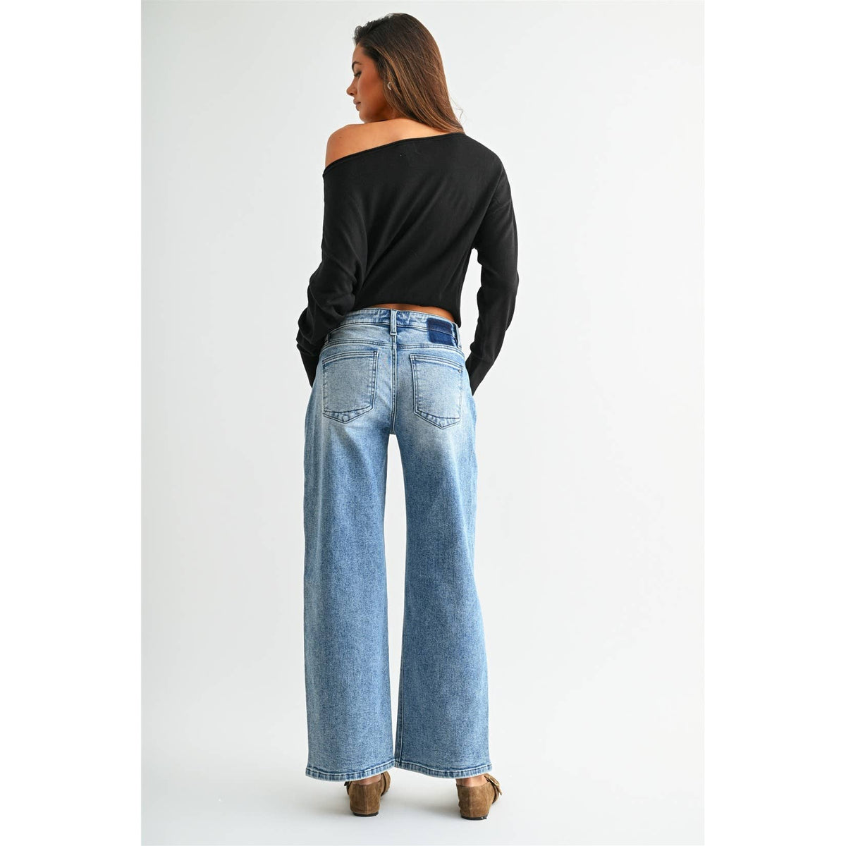 Low Rise Wide Ankle Denim