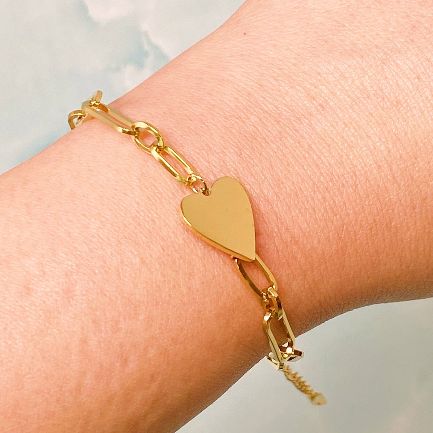 Heart Chain Link Bracelet
