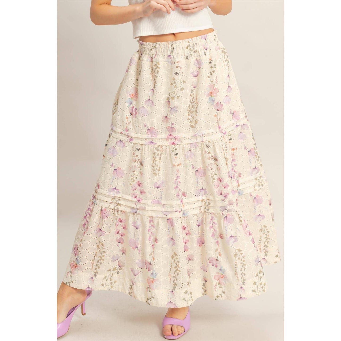 Floral Smocked Skirt