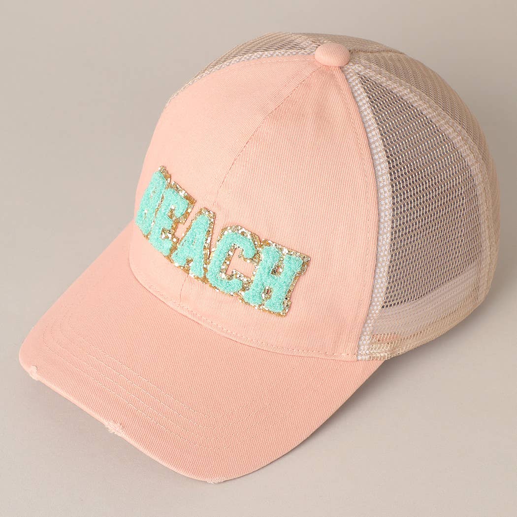 BEACH Ball Cap in Coral