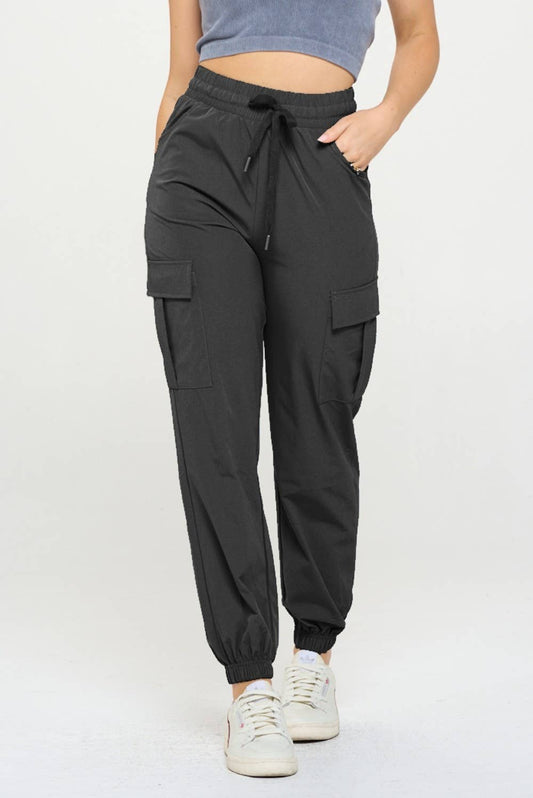 Dry Fit Cargo Joggers in Black