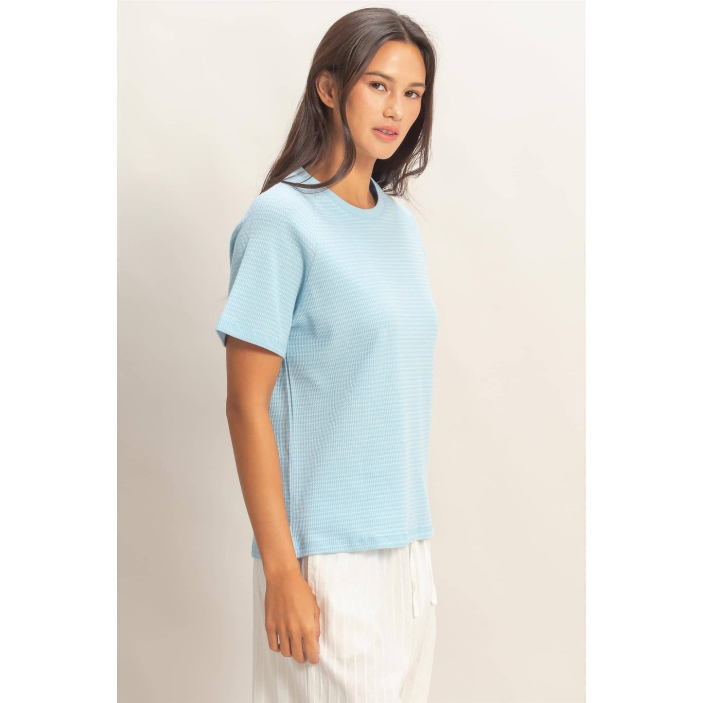 Striped Raglan Top in Cream