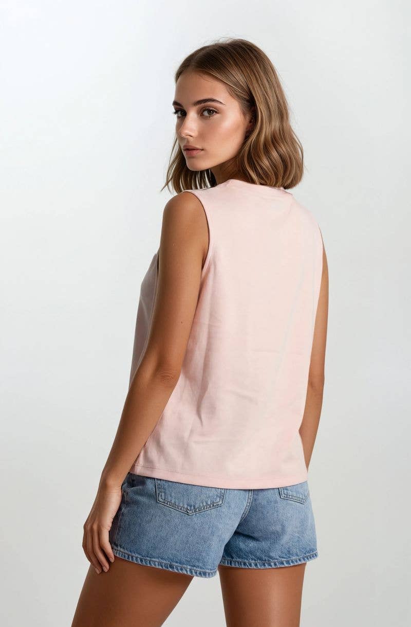 Brushed Modal Tank in Blush