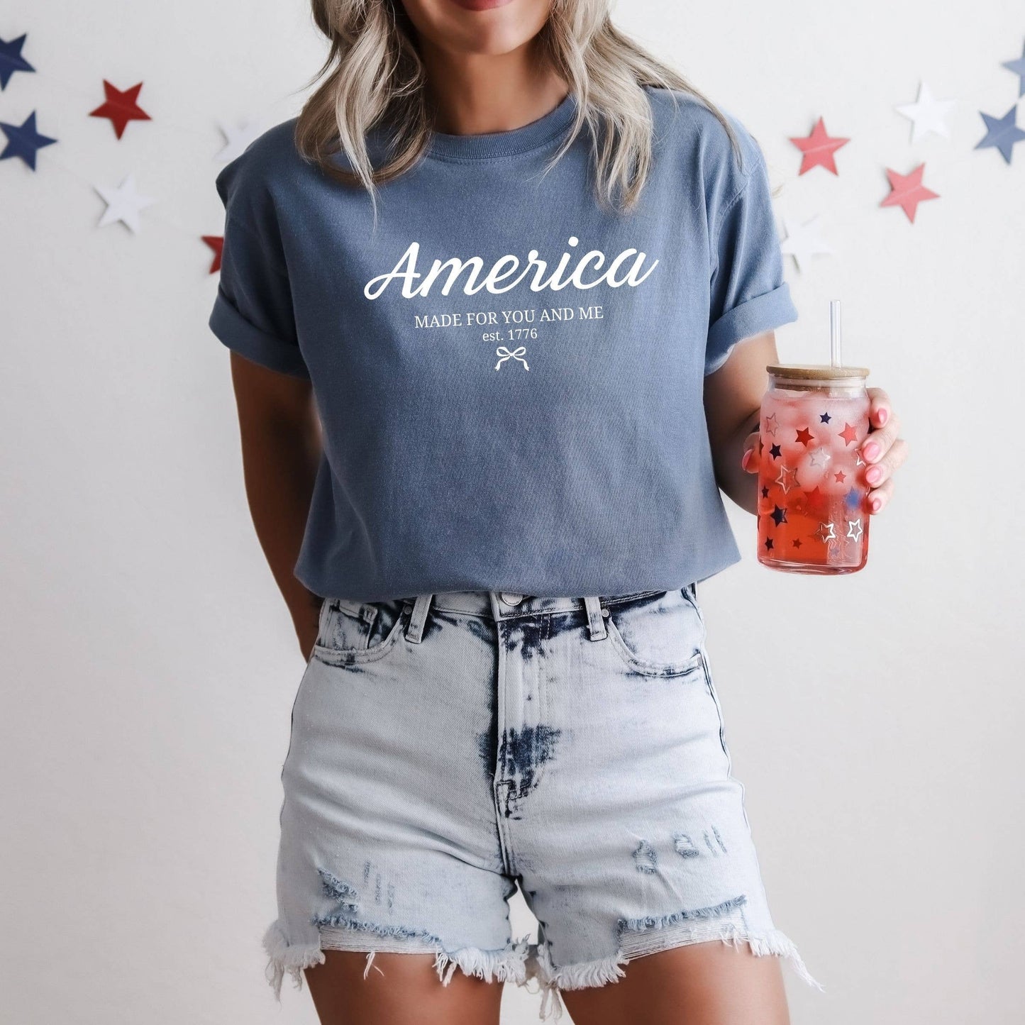 Graphic - America Made For You and Me Tee in Blue