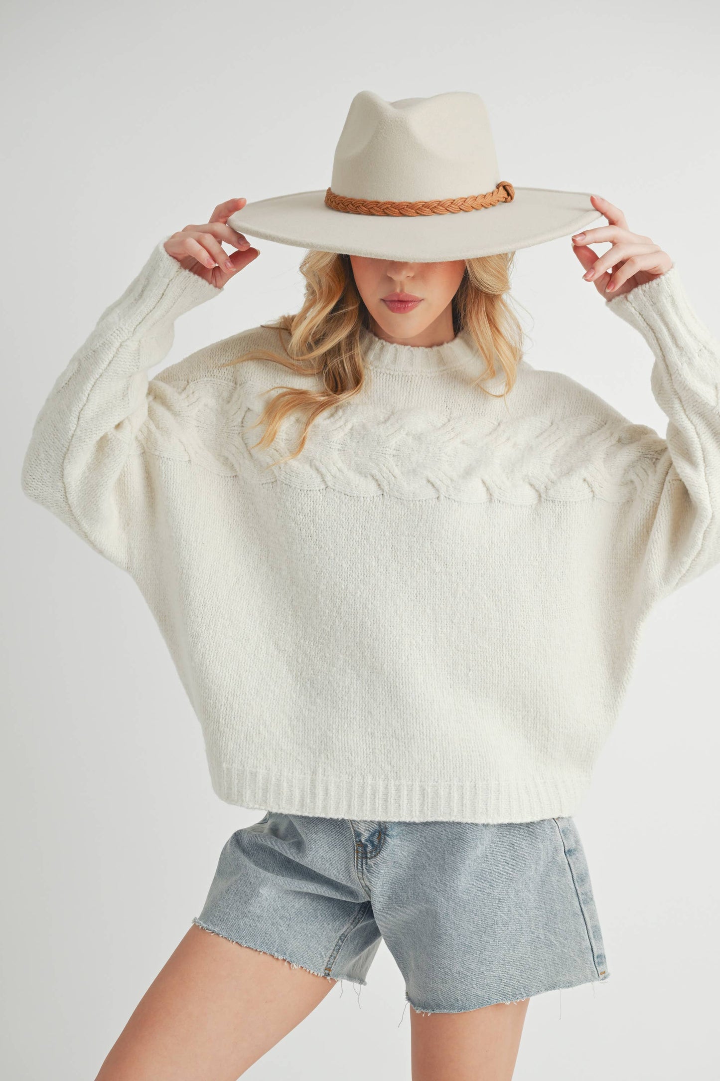 LARGE - Elaine Sweater in White