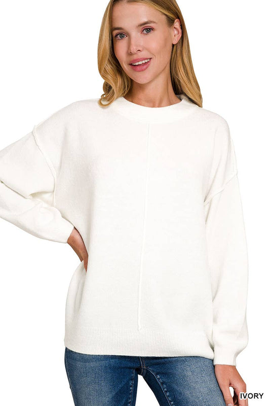 Front Seam Sweater in Ivory