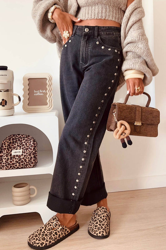 Stud Denim on Black