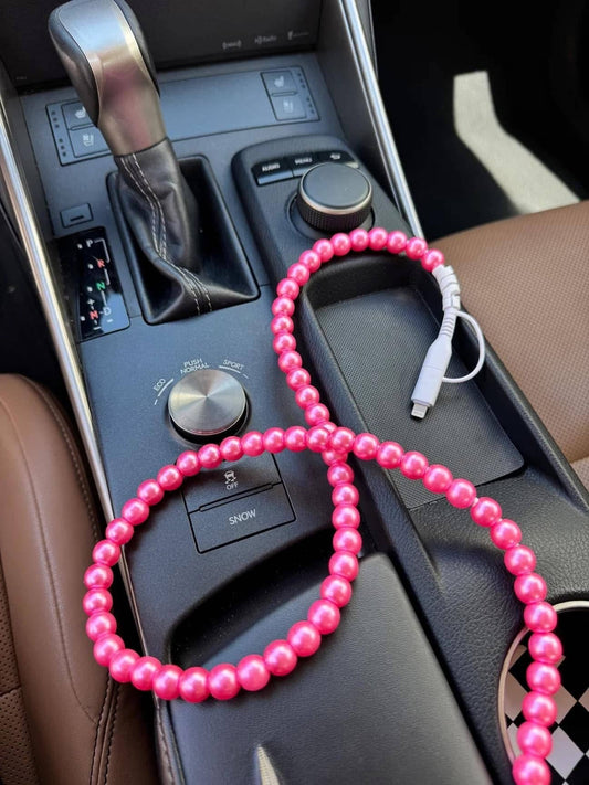 Beaded Charger Cable - Pink