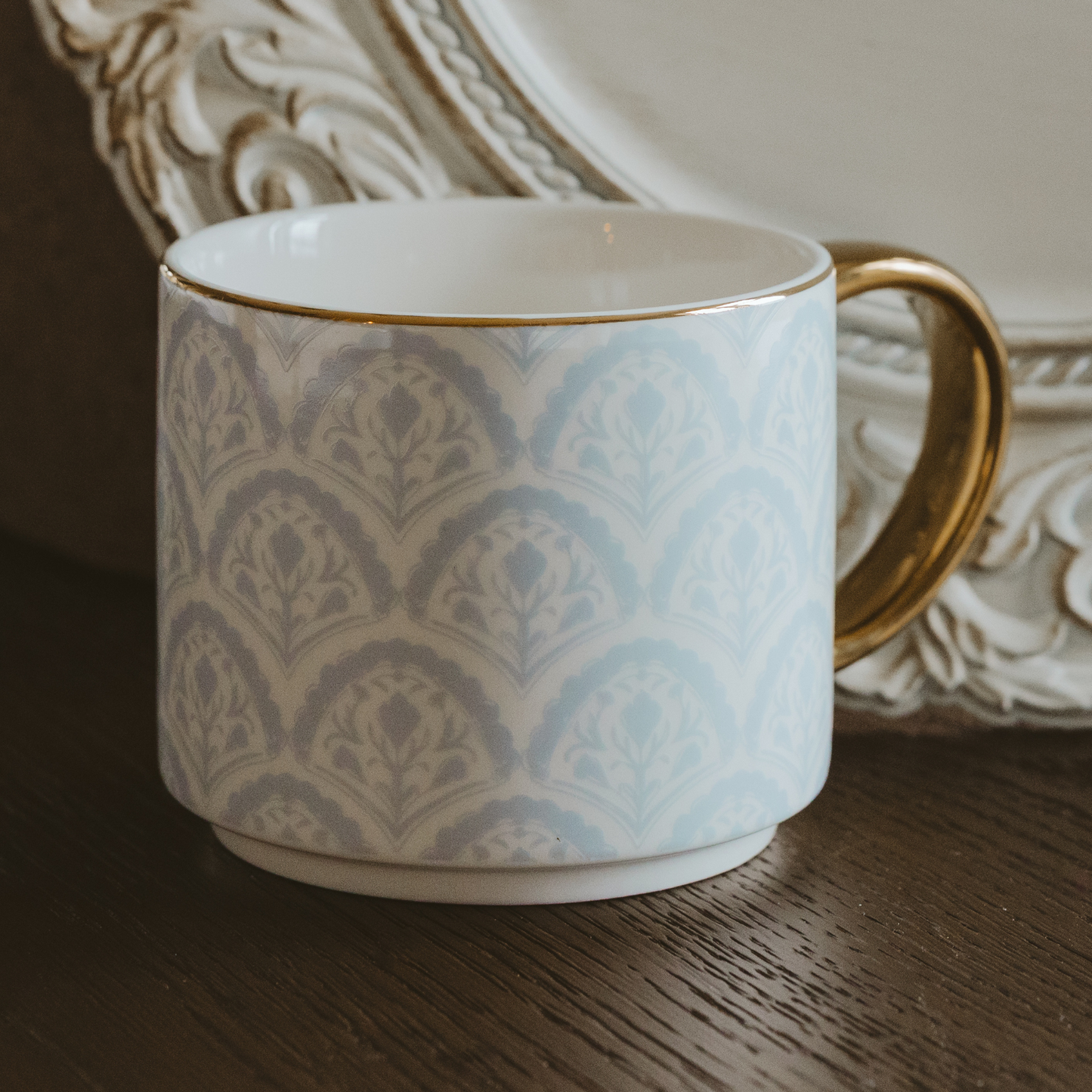 Fan Quilt Coffee Mug in Blue