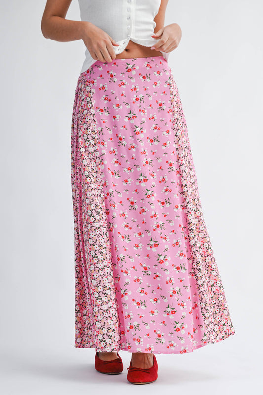 Spring Floral Skirt in Pink