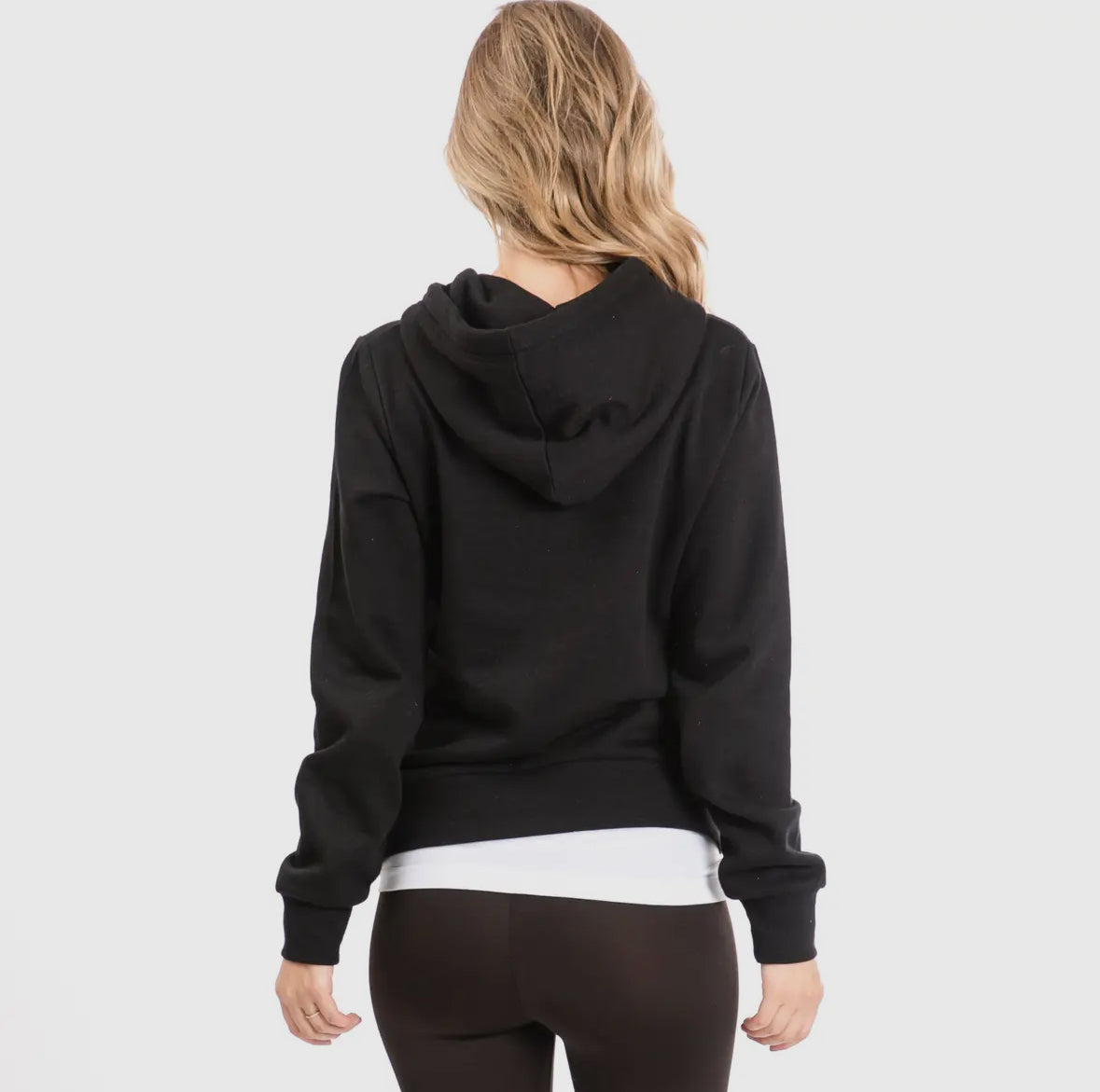 Fleece Lined Hoodie in Black