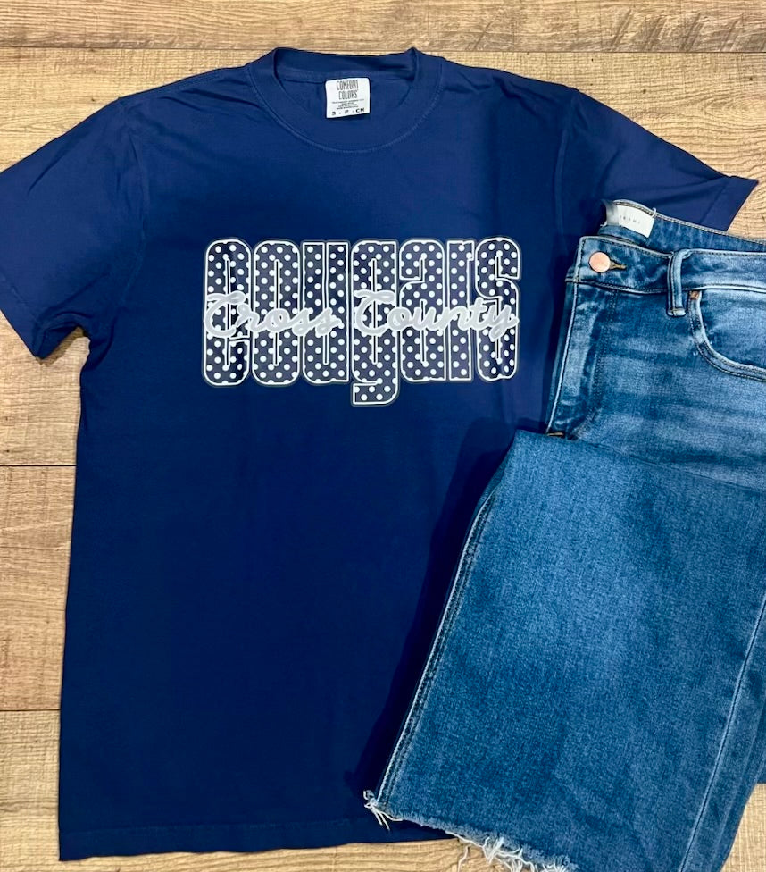 Graphic - Cross County Cougar Polka Dot in Navy