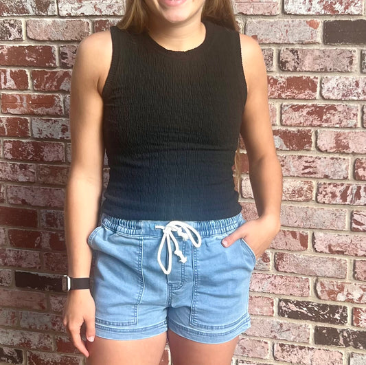 Textured Tank in Black