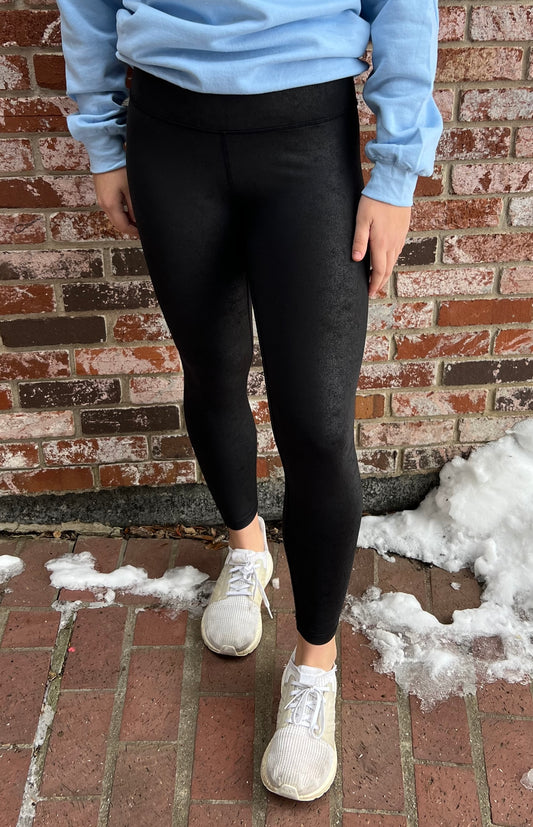 Faux Leather Leggings in Black