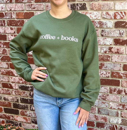 Graphic - Coffee + Books in Green