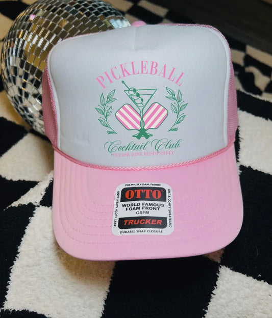 Pickleball Trucker Hat in Pink