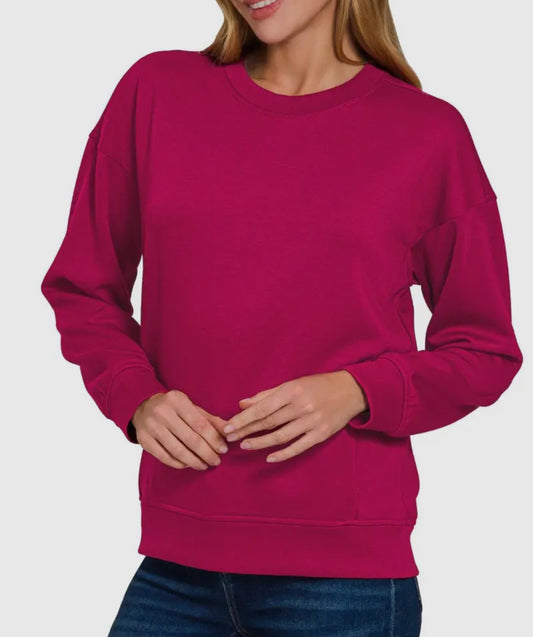 Soft Scuba Sweatshirt in Cabernet